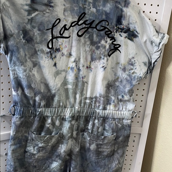 Express Blue Tie-Dye Romper - Picture 7 of 7